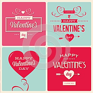 Set of valentines day card design