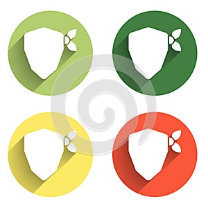 Set Vandal icon isolated with long shadow background. Color circle button. Vector photo