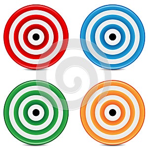 Set of varicoloured targets