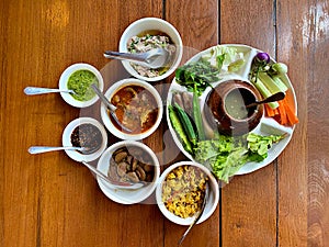The set of variety of Myanmar chili paste
