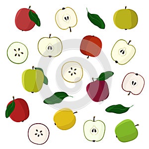 Various apples set