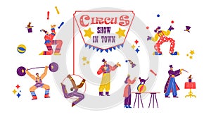 Set of various circus performers flat style, vector illustration