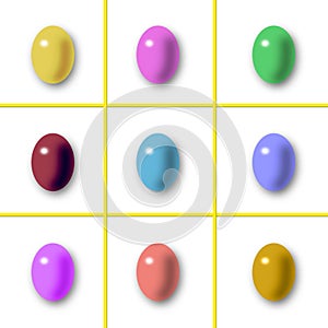 Sada skládající se z různý barvitý velikonoce vejce 