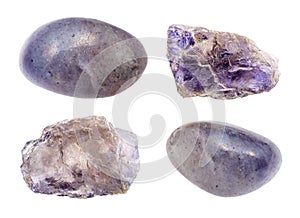 Set of various Cordierite Iolite gemstones photo