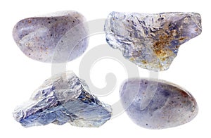 Set of various cordierite iolite stones cutout