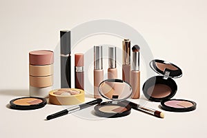 A set of various cosmetics. Generative AI
