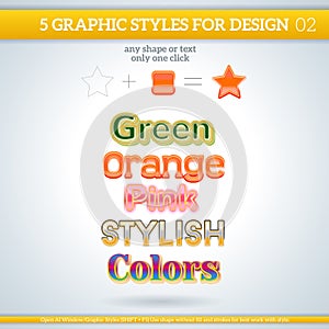 Set of Various Graphic Styles for Design.