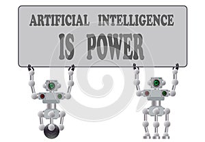 A set of various humanoid robots. Vector illustration.