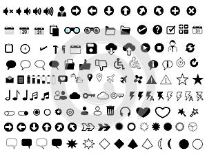 Set of various icons where for various uses