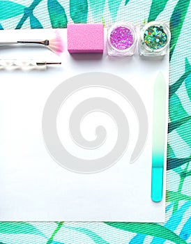 Set Of Various Manicure And Pedicure Tools