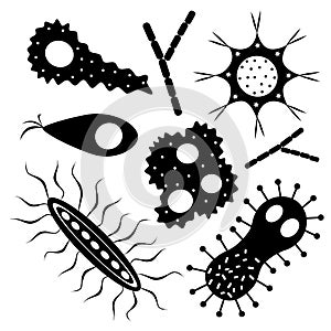 Set of various microbes