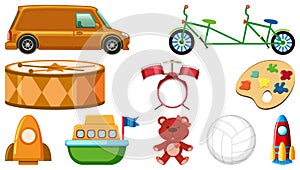 Set of various objects cartoon