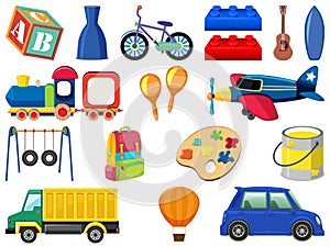 Set of various objects cartoon