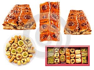 set of various pakhlava cutout on white