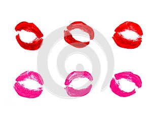 Set of various prints of lipstick