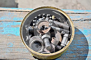 Set of various spare parts for auto and motocycle