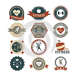 Set of various sports and fitness graphics and icons