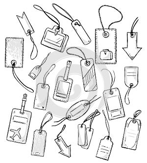 Set of various tags tags. vector illustration