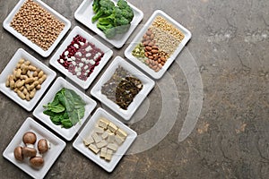 Set of various vegan protein sources