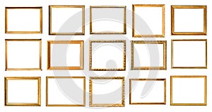 Set of various vintage wooden picture frames
