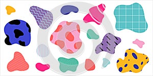 Set of vector abstract color blob shapes.