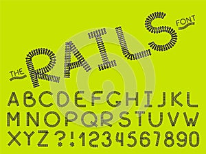 Set of vector abstract font and alphabet
