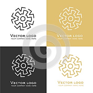 Set of vector abstract geometric logo. Celtic, arabic style. Sacred geometry icon. Identity design.