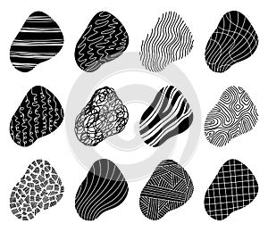 Set of vector abstract handmade graphic elements isolated on white, for decoration, invitations, posters, card, fabric