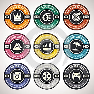 Set of Vector Achievement Badges