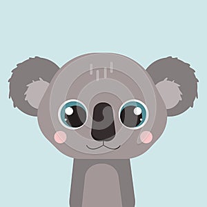 Set of vector animals in cartoon style. Cute animals of Australia. A collection of small animals in the children's