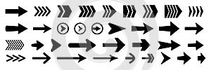 Set of vector arrow icons. Collection of pointers.