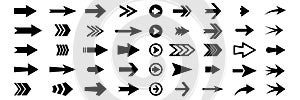 Set of vector arrow icons. Collection of pointers.