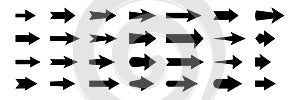 Set of vector arrow icons. Collection of pointers.
