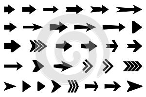 Set of vector arrow icons. Collection of pointers.