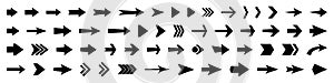 Set of vector arrow icons. Collection of pointers.