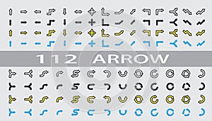 Set of vector arrow icons. Four Style.
