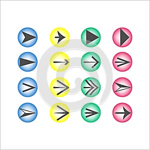 Set of vector arrows of new style.