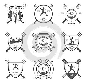 Set of Vector Badges Cricket