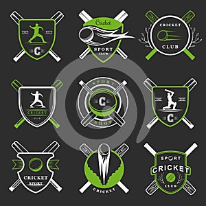 Set of Vector Badges Cricket