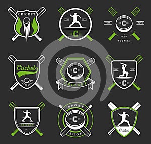 Set of Vector Badges Cricket