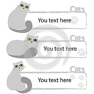 Set of vector banners cats.