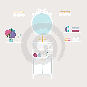 Set of vector bathroom and personal hygiene icons