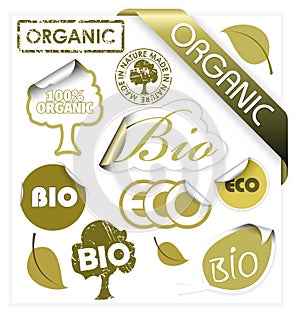 Set of vector bio, eco, organic elements