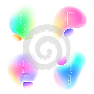 Set of vector blurred shapes or gradient blur