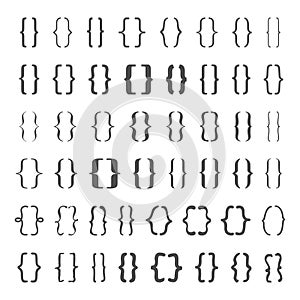 Set of vector braces or curly brackets icon photo