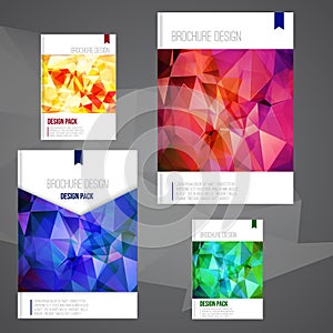 Set of Vector brochure cover design template with