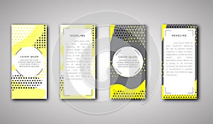 Set of vector broshure front and back side templates in abstract style .