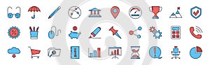 Set vector business, banking and finance icons