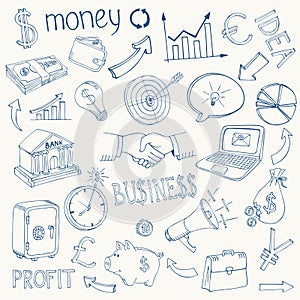 Set of vector business and money icons