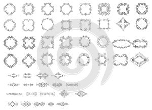 Set of vector calligraphical frames and vignettes